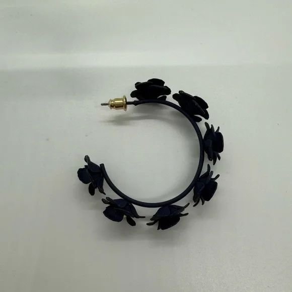 Anthropologie Navy Blue and Gold Statement Earrings - Picture 5 of 5